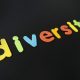 diversity written in coloured letters on black background